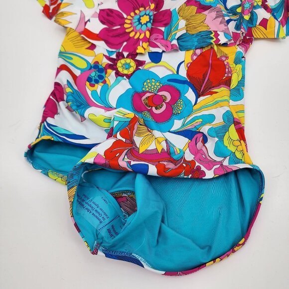 Trina Turk Fontaine Off-Shoulder One-Piece Swimsuit Size 10 NEW MSRP $162 - Picture 3 of 8